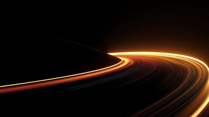 Abstract Light Trails on Black Background for Creative Projects