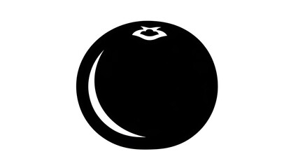 Black Eight Ball on White Background.