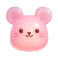 PNG Cute pink mouse illustration