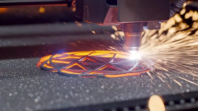 Industrial Metal Additive Manufacturing With High Power Laser Fusing Fine Powder Into Precise Geometric Components in Dark Factory Setting