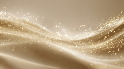 Luminous Gold Wave Tapestry with Sparkling Texture and Soft Glow