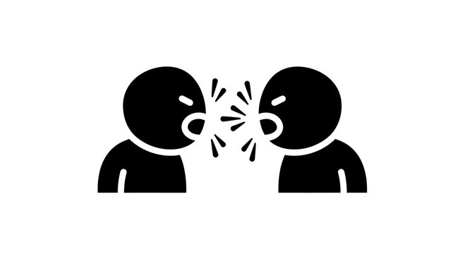 Heated exchange of words between two individuals expressing strong opinions, conflict situation