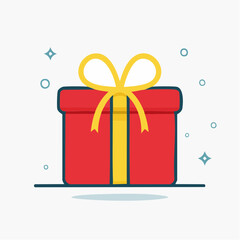 Flat Design Gift Box with Bow