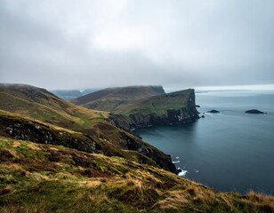 Breathtaking Coastal Landscape with Rugged Cliffs and Ocean View