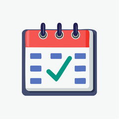 Flat Design Desk Calendar Icon