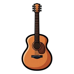 Obraz premium Vector Illustration of Acoustic Guitar Instrument.