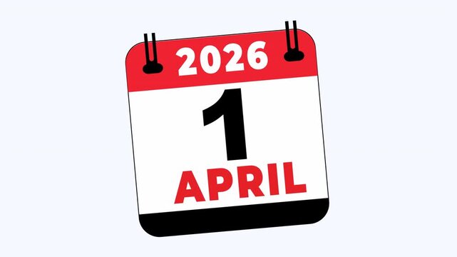 Calendar page for april 1st, 2026, with vibrant colors and modern design. Perfect for digital planners, event promotions, and social media posts.