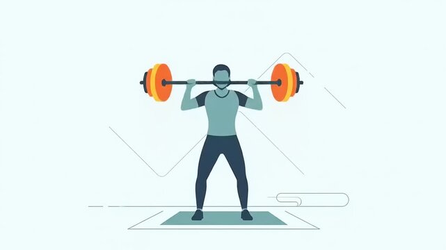 Man Lifting Weights in Different Positions.