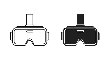 Obraz premium A simple black and white illustration showcasing two different virtual reality headset designs in profile high quality professional