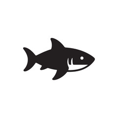 Obraz premium Shark Silhouette Vector Icon with Open Mouth