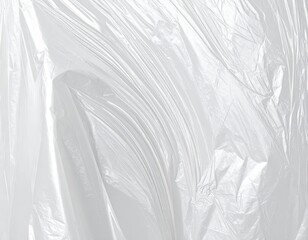 Obraz premium White Crumpled Plastic Sheet Texture for Abstract Backgrounds