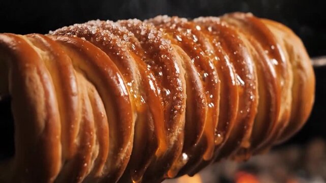 Hungarian Chimney Cake with Caramelizing Sugar