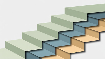 Fototapeta premium Minimal Abstract Stair Steps Representing Progress, Growth, and Business Success