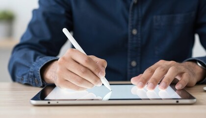 Architect Designing Modern Interior Projects Using Digital Tablet in Creative Studio Office, Close up