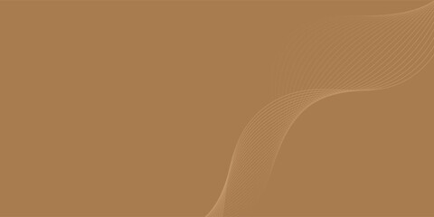 Abstract background with waves for banner. Web banner size. Vector background with lines. Element for design isolated. Brown gradient. Cafe, coffee, restaurant