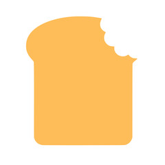 A simple illustration of a slice of toast with a bite taken out of it