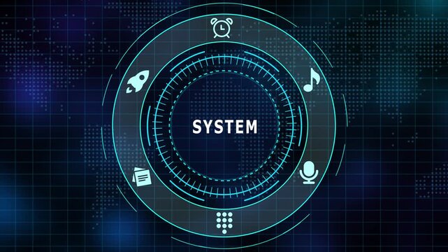 Integrated Digital System Interface with Futuristic Technology Control Dashboard.