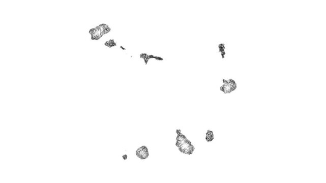 Sketch Cape Verde outline map animation - smooth progressive reveal