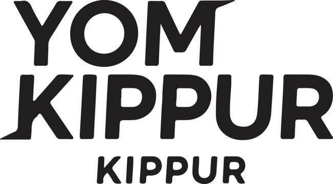 Yom kippur logo featuring traditional hebrew-inspired typography and design elements