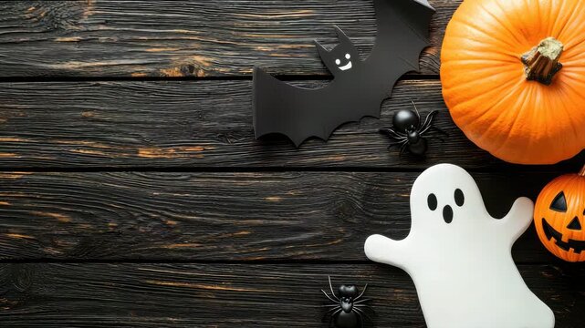 top view halloween concept. Selective focus