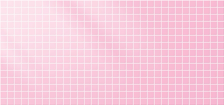 Pink pool tile wall and light overlay. Minimal scene studio, rose square mosaic, ceramic grid floor in kitchen or bathroom, realistic bath bg for woman, fashion or cosmetic presentation.