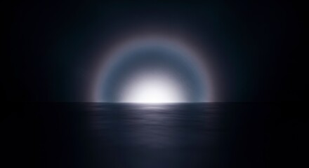 Glowing light in dark space.