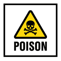 Danger Poison Sign Skull Crossbones Warning Symbol
