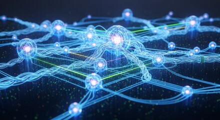 Glowing Network Connections Digital.