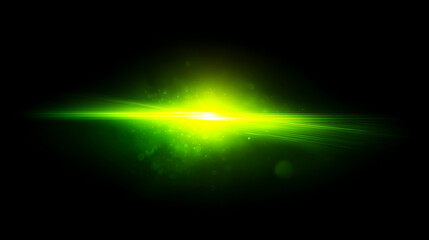蛍光緑の光線・黒背景