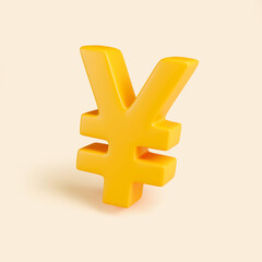 Obraz premium Yen Currency Symbol Financial Concept in 3D Style
