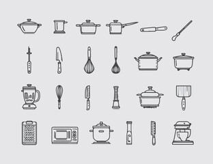 Fototapeta premium kitchen icons set