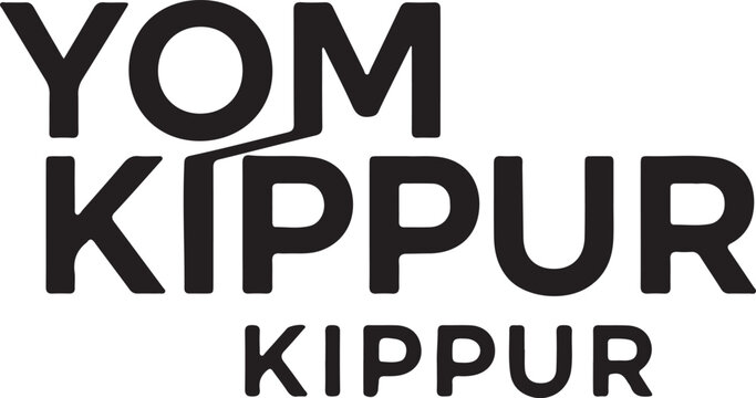 Yom kippur logo featuring stylized text design with minimalist black and white aesthetic