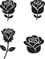 rose vector silhouette