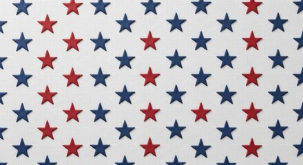 Fototapeta premium A stunning pattern of red, white, and blue stars on a white background, perfect for festive and patriotic designs