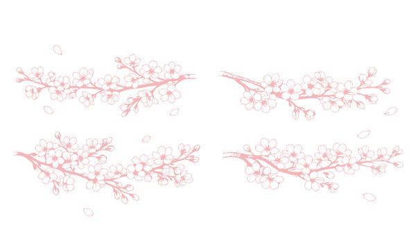 Cherry tree decorative silhouette material