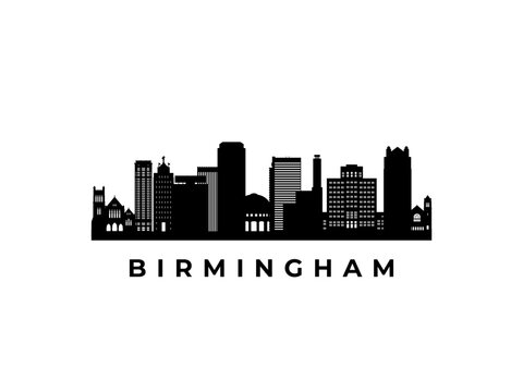 Vector Birmingham AL skyline. Travel Birmingham famous landmarks. Business and tourism concept for presentation, banner, web site.