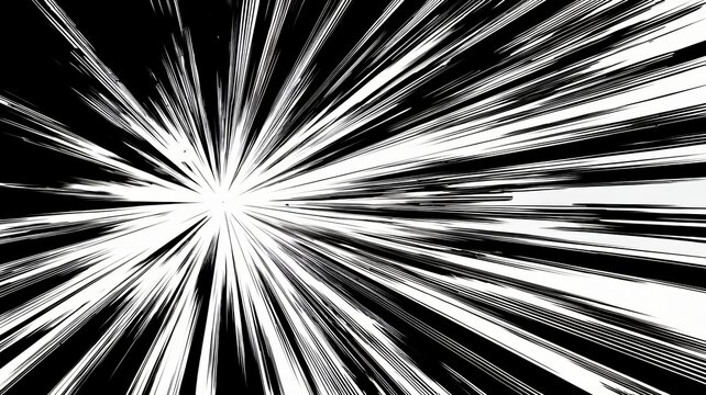 Black and white image of a bright light