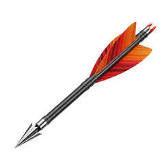 Precision arrow with sharp tip and vibrant red-orange fletching