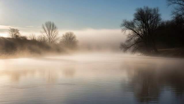 Foggy river