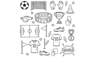 Soccer Icon Set &ndash; Colorful and Outline Football Clipart for Sports Design and Illustration