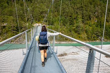  H&auml;ngebr&uuml;cke &uuml;ber den Lech bei Forchach, Tirol