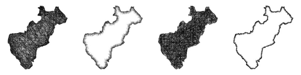 Sketch Queretaro outline map design set