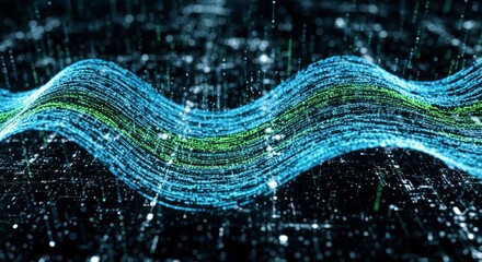 Wavy digital wave data visualization.