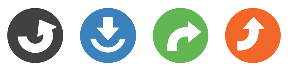 arrow direction sign icon set