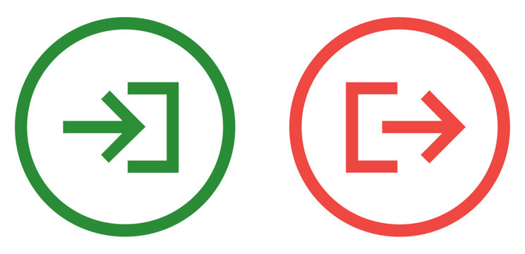 login logout button icon vector