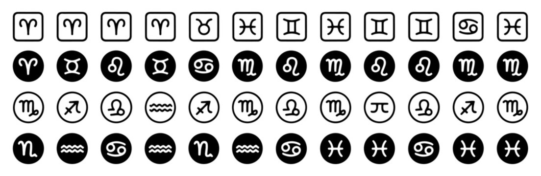 zodiac astrology horoscope icon vector