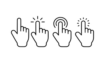 Fototapeta premium Simple Hand Pointing Icons