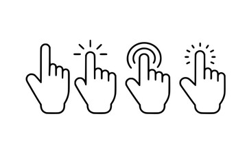 Obraz premium Simple Hand Cursor Icons Set