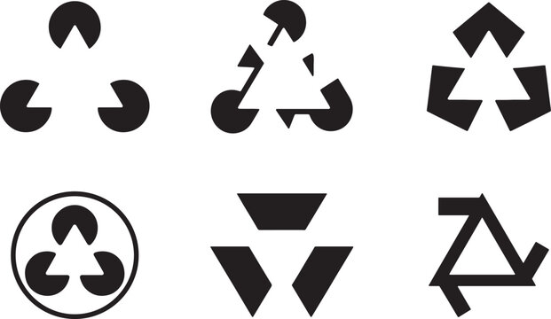 Kanizsa triangle illusion icon set with optical perception symbols, clean vector design for concept use
