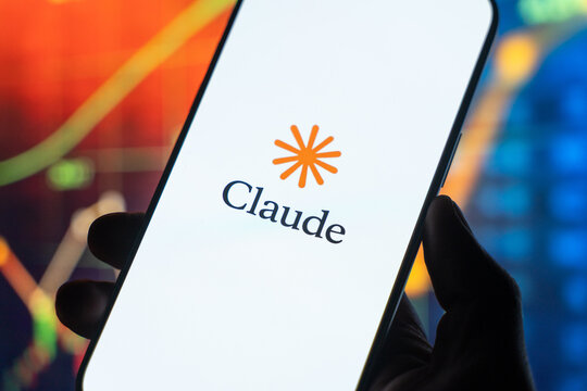 Claude logo is displayed on the screen of a smartphone, in Bangalore, India, on February 04, 2026